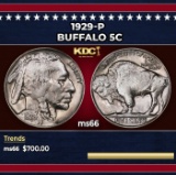 1929-p Buffalo Nickel 5c Grades ms66