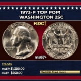 1973-p Washington Quarter TOP POP! 25c ms67+ SEGS