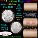Full solid date 1883-o Uncirculated Morgan silver dollar roll, 20 coins