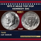 1973-p Kennedy Half Dollar Near Top Pop 50c ms67 SEGS