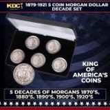 1879-1921 5 Coin Morgan Dollar Decade Set 1 Coin From Each Decade