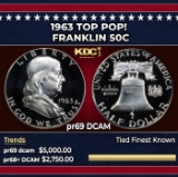 1963 Proof Franklin Half Dollar TOP POP! 50c pr69 DCAM SEGS