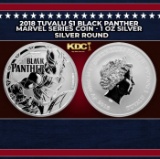 2018 Tuvalu $1 Black Panther Marvel Series Coin - 1 oz Silver Round Round
