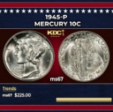 1945-p Mercury Dime 10c ms67 SEGS