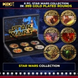 6 Coin Star Wars Gold Plated Round Collection