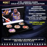 5 Coin Lebron James Gold Plated Round Collection
