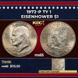 1972-p Ty 1 Eisenhower Dollar $1 ms65 SEGS