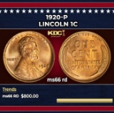 1920-p Lincoln Cent 1c Grades ms66 rd