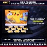 10 Coin Pokemon - Picachu - Gold Plated Round Collection