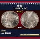 1909 Liberty Nickel 5c Grades ms65