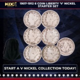 1907-1912 6 Coin Liberty 'V' Nickel Starter Set