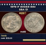 1979-p Wider Rim Susan B. Anthony Dollar $1 ms66 SEGS