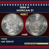 1896-p Morgan Dollar $1 Grades ms65