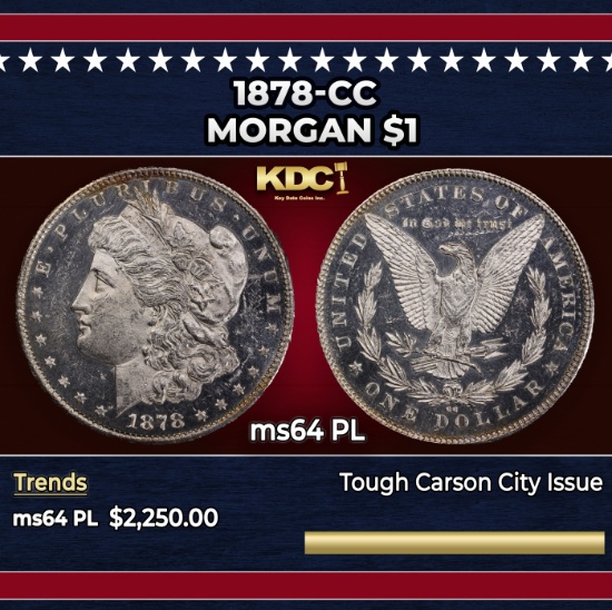 1878-cc Morgan Dollar $1 ms64 PL SEGS