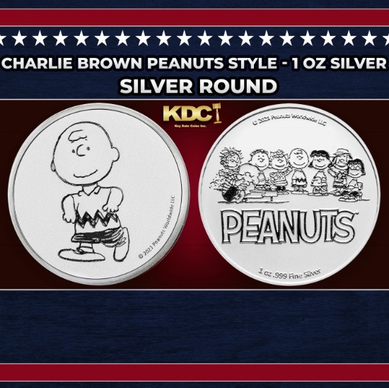 Charlie Brown Peanuts Style - 1 oz Silver Round Round