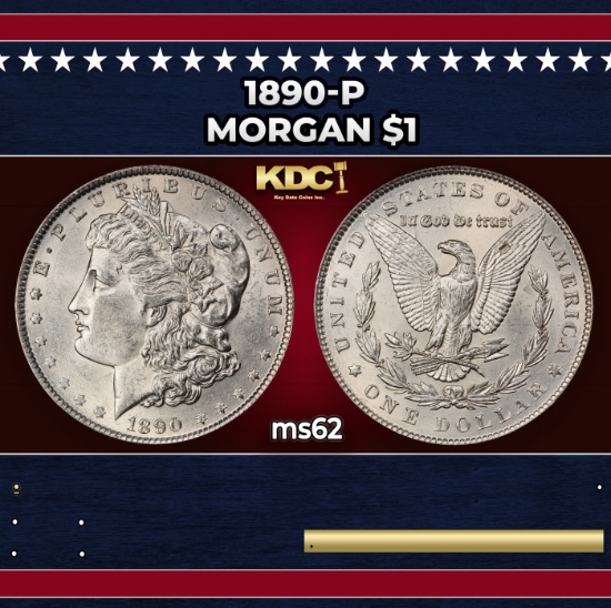 1890-p Morgan Dollar $1 Grades ms62