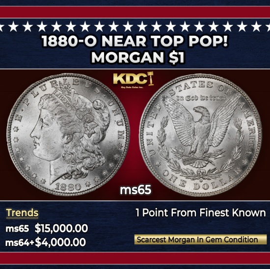 1880-o Morgan Dollar Near Top Pop! $1 ms65 SEGS