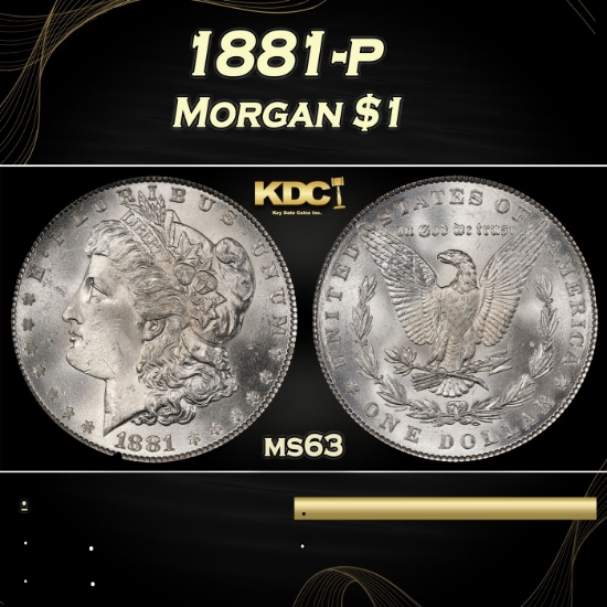 1881-p Morgan Dollar $1 Grades ms63
