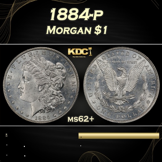1884-p Morgan Dollar $1 Grades ms62+