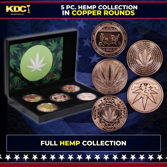 5 Copper Coin Weed/Hemp Set 5oz Of Copper