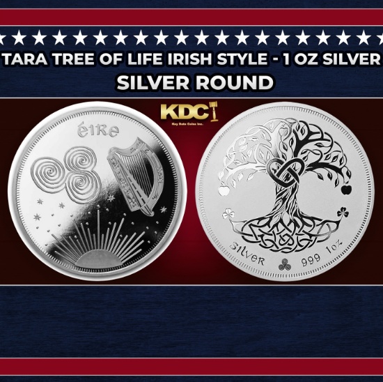 Tara Tree of Life Irish Style - 1 oz Silver Round Round