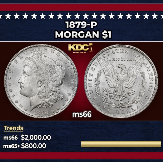 1879-p Morgan Dollar $1 ms66 SEGS