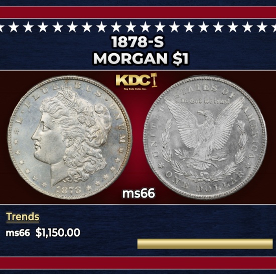 1878-s Morgan Dollar $1 ms66 SEGS