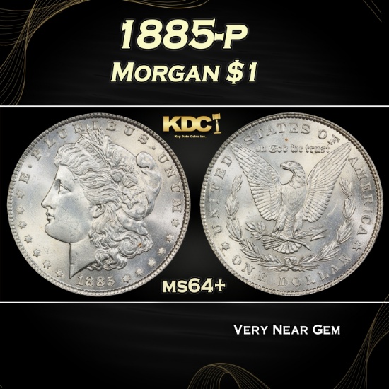 1885-p Morgan Dollar $1 Grades ms64+
