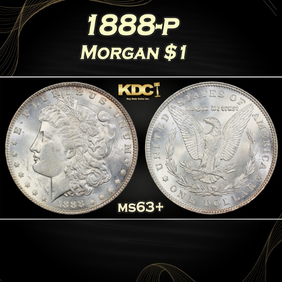 1888-p Morgan Dollar $1 Grades ms63+