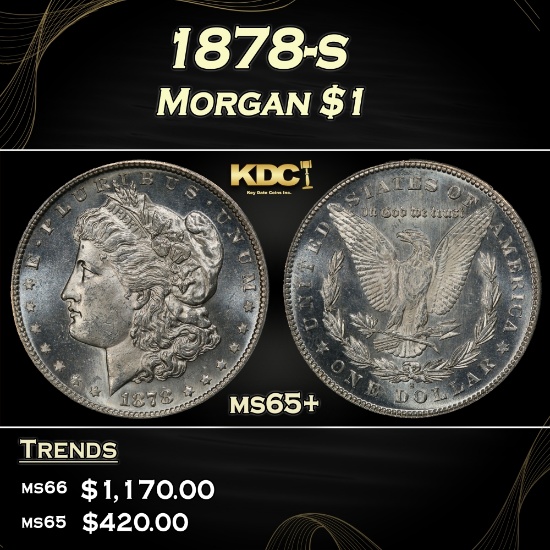 1878-s Morgan Dollar $1 Grades ms65+