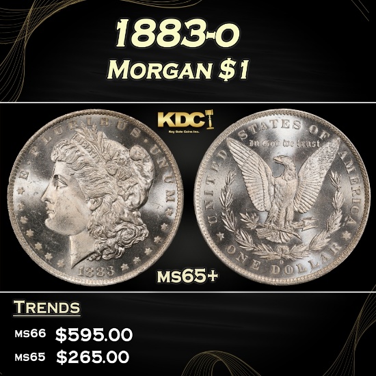 1883-o Morgan Dollar $1 Grades ms65+