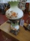 Antique Gone With The Wind Green Floral Table Lamp