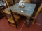 Wooden Dining Room Table w/ Wood/Rod Iron Chairs