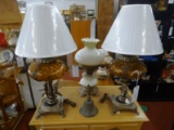 Vintage Cherlb Amber Parlor Lamps