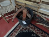 Metal Bucket w/ Horse Straps