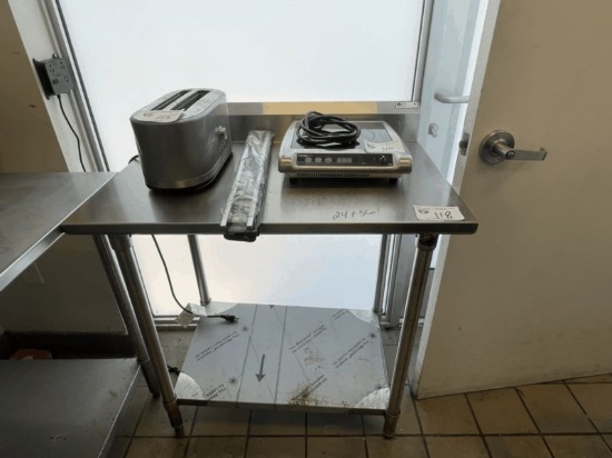 24x36 Stainless Steel Table w/ 4" Backsplash
