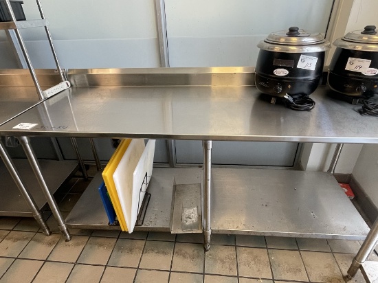 30x84 All Stainless Steel Table w/ 4" Backsplash