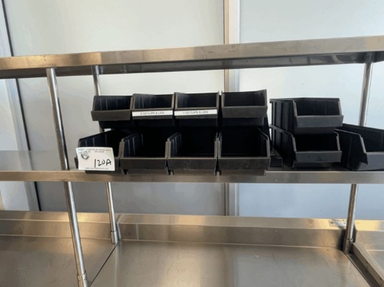 30X84 All Stainless Steel Table w/ 4" Backsplash and DBL Overshelf