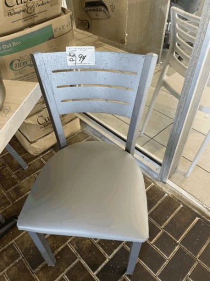 Grey Metal Chairs w/ Grey Cushion