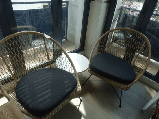 Wicher Chairs w/ White Table
