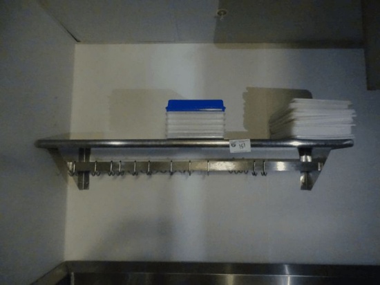 Stainless 60" Wall Shelf w/ Pot Rack