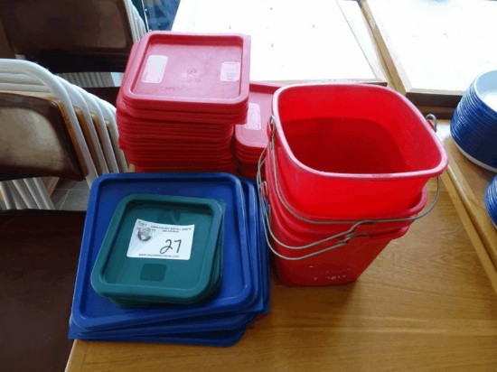 Assorted Kleen Pails & Lids