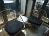 Wicher Chairs w/ White Table