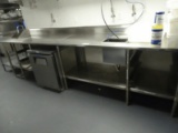 30X139 Stainless Table w/ Drop In Ice Bin & Hand Sink
