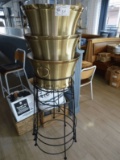 Front Gate Brass & Stainless Champagne Buckets w/ Stands