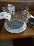 Basket w/ Marble Lazy Susan