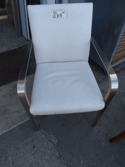 White Leather Arm Chairs