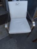 White Leather Arm Chairs