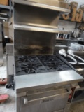 Vulcan 6 Burner Range w/ Convection Oven & Dbl Overshelf