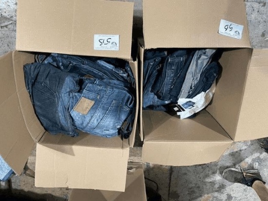 Large Boxes of New & Used Jeans